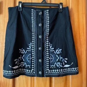 Embroidered Black Skirt